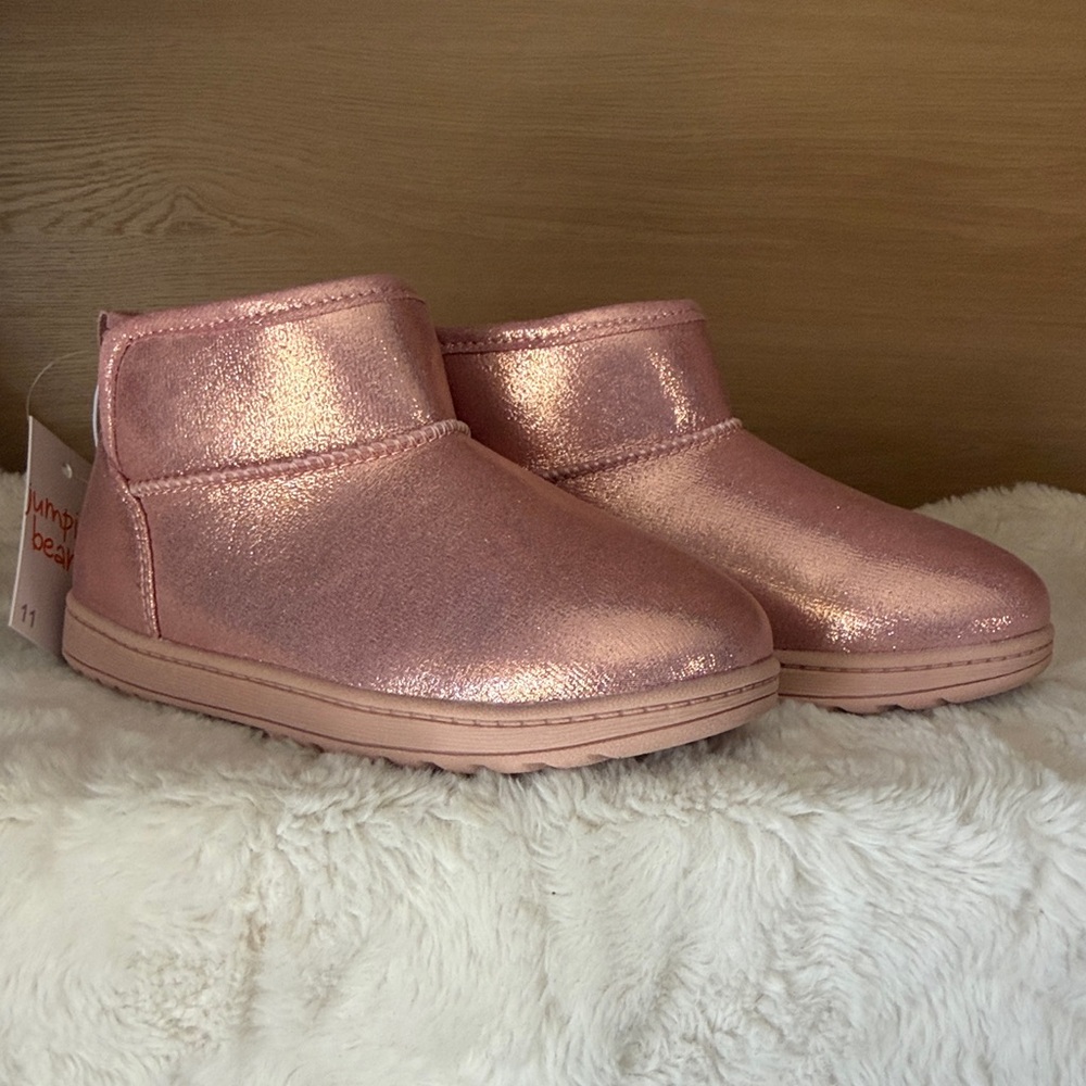 ✨$18✨NWT•Jumping Beans® Nala Toddler Girls Ankle Boots | Pink Sparkle | 11 T